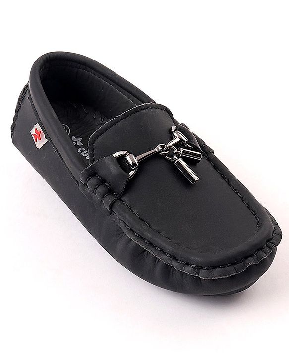 Cute Walk by Babyhug Slip On Party Shoes with Applique - Black