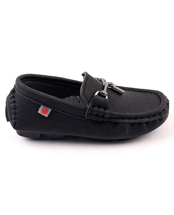 Cute Walk by Babyhug Slip On Party Shoes with Applique - Black