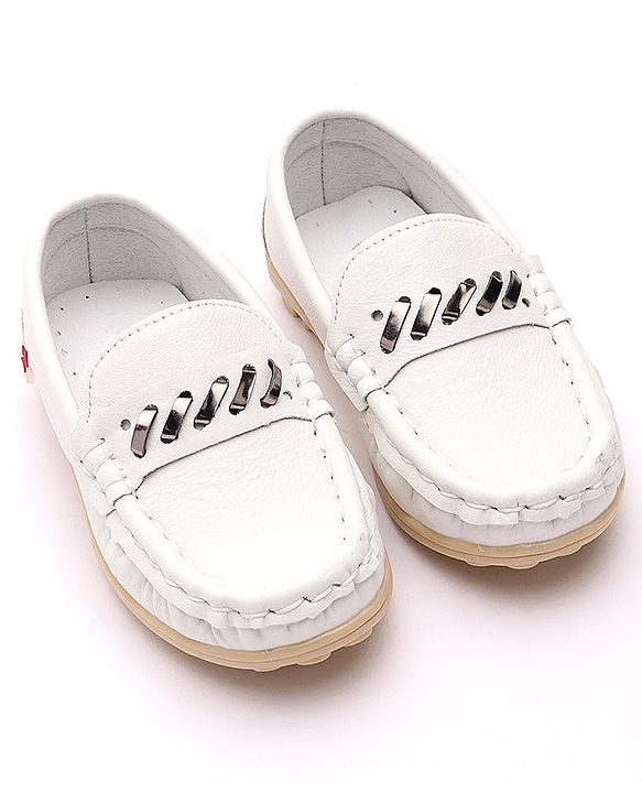 Cute Walk by Babyhug Slip On Party Wear Shoes - White