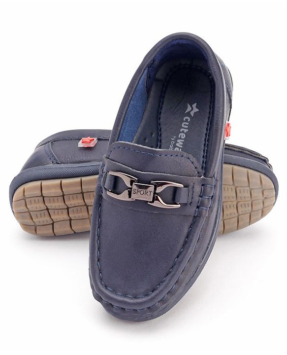 Cute Walk by Babyhug Party Wear Slip On Shoes - Navy Blue
