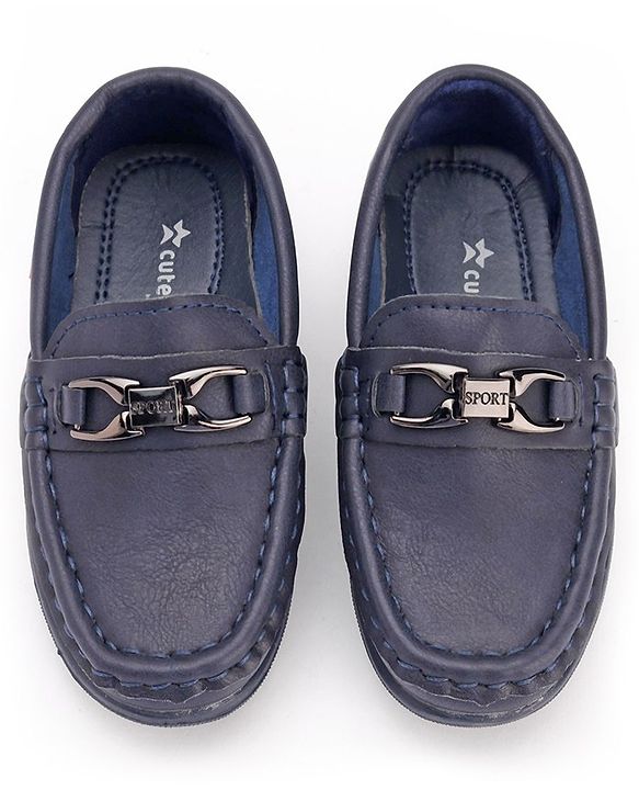 Cute Walk by Babyhug Party Wear Slip On Shoes - Navy Blue