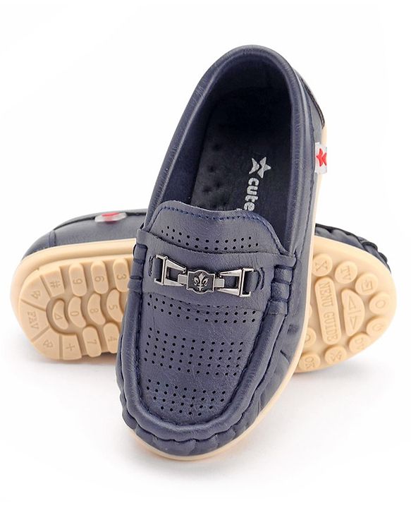 Cute Walk by Babyhug Slip On Formal & Party Wear Shoes Solid- Blue