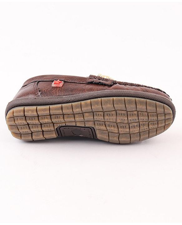 Cute Walk by Babyhug Slip On Loafers with Horse Applique - Dark Brown