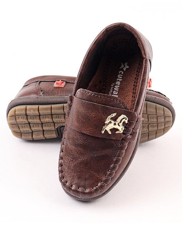 Cute Walk by Babyhug Slip On Loafers with Horse Applique - Dark Brown