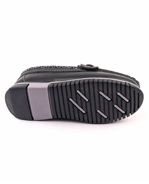 Cute Walk by Babyhug Slip On Solid Formal & Partywear Shoes with Chain Applique - Black