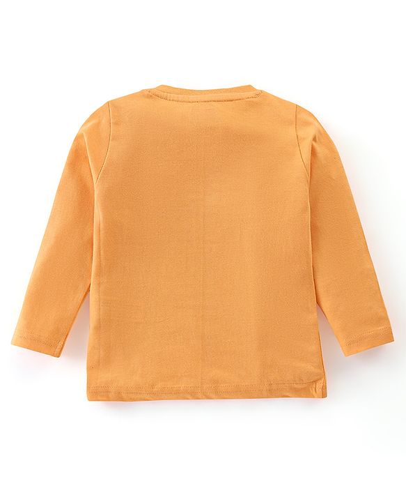 Babyhug Cotton Knit Full Sleeves Night Suit Bunny Print - Orange