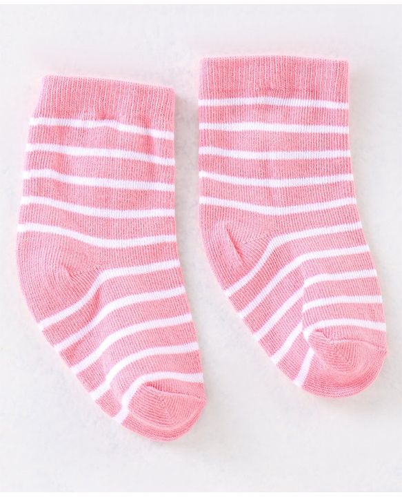 Cute Walk by Babyhug Anti Bacterial Ankle Length Non Terry Socks Unicorn Design Pack of 7 - Pink & White