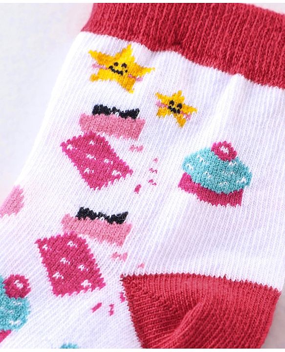 Cute Walk by Babyhug Anti Bacterial Ankle Length Non Terry Socks Unicorn Design Pack of 7 - Pink & White
