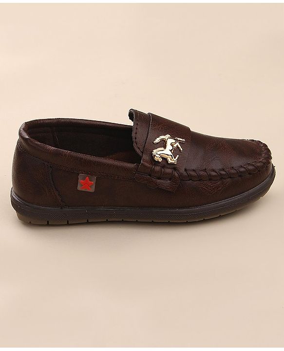 Cute Walk by Babyhug Slip On Formal & Party Shoes with Horse Applique - Dark Brown
