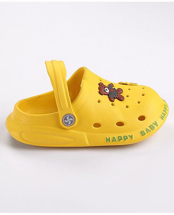 Cute Walk by Babyhug Slip On Clogs With Teddy Applique - Yellow