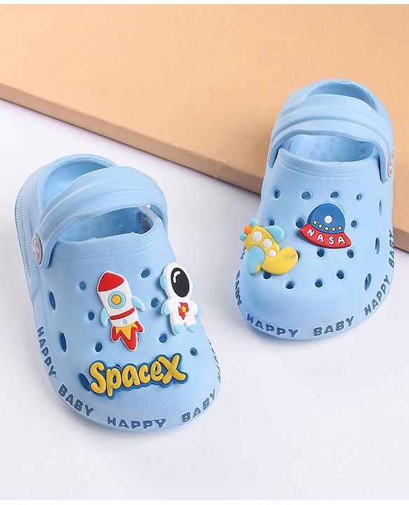 Cute Walk by Babyhug Slip On Clogs Astronaut Applique - Blue (Design May Vary)