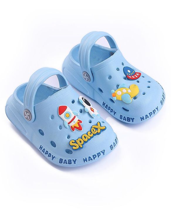 Cute Walk by Babyhug Slip On Clogs Astronaut Applique - Blue (Design May Vary)