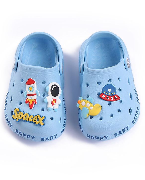 Cute Walk by Babyhug Slip On Clogs Astronaut Applique - Blue (Design May Vary)