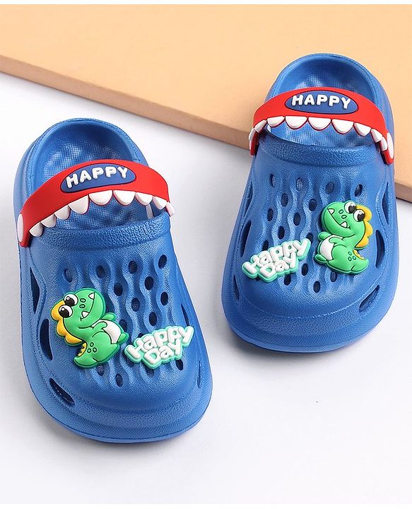 Cute Walk by Babyhug Slip on Clogs with Back Strap Croc Appplique - Blue