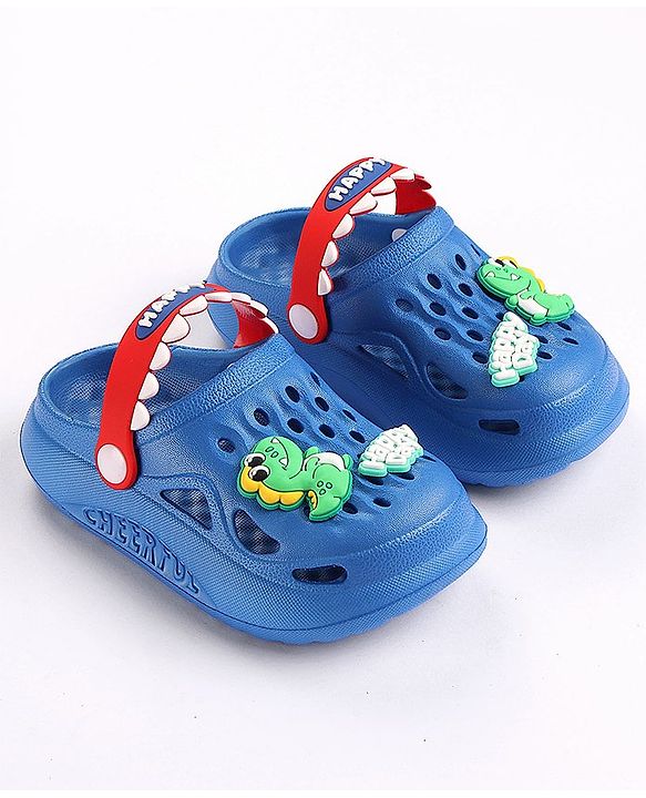 Cute Walk by Babyhug Slip on Clogs with Back Strap Croc Appplique - Blue