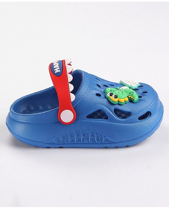 Cute Walk by Babyhug Slip on Clogs with Back Strap Croc Appplique - Blue