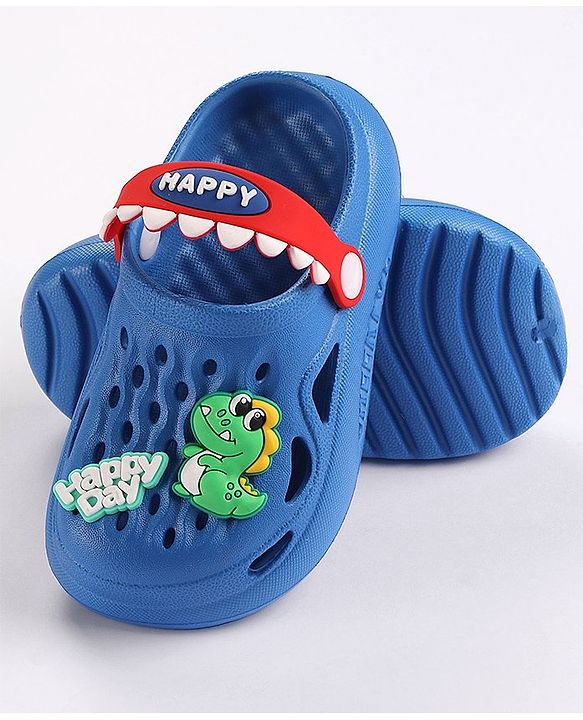 Cute Walk by Babyhug Slip on Clogs with Back Strap Croc Appplique - Blue