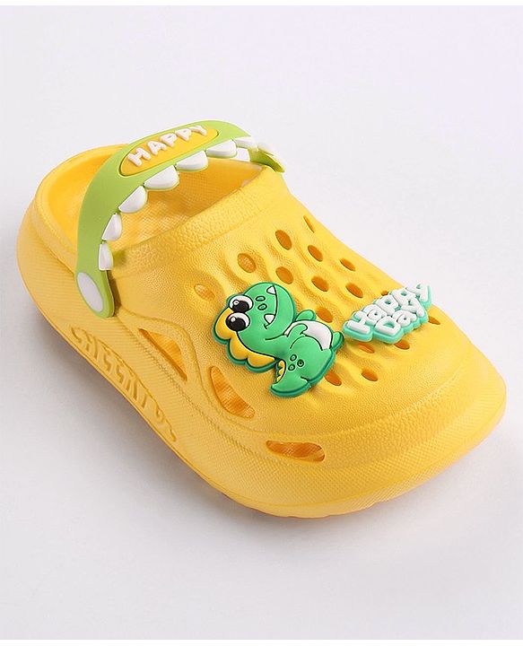 Cute Walk by Babyhug Slip on Clogs with Back Strap Croc Appplique - Yellow