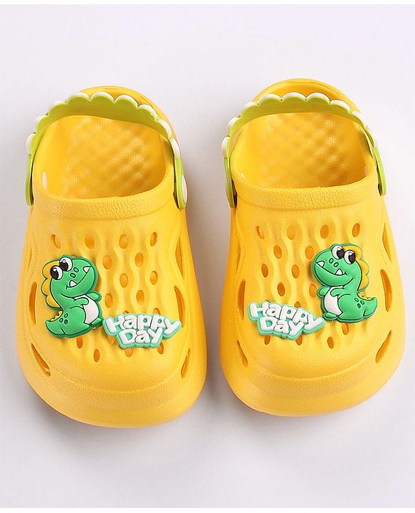 Cute Walk by Babyhug Slip on Clogs with Back Strap Croc Appplique - Yellow