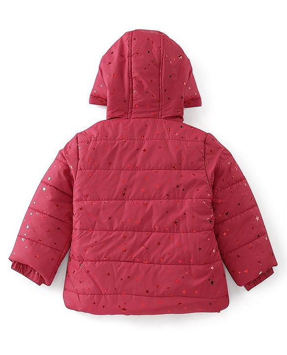 Babyhug Full Sleeves Hooded Jacket Solid Color - Olive