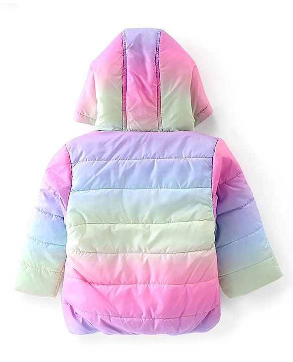 Babyhug Full Sleeves Solid Colours Padded Hooded Jacket - Multicolour