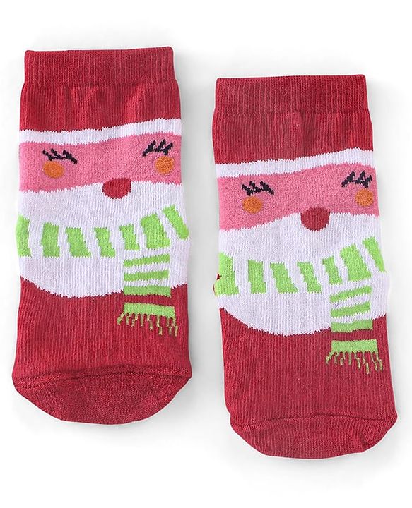 Cutewalk By Babyhug Anti Bacterial Ankle Length Socks Teddy Design Pack Of 3 - Multicolour