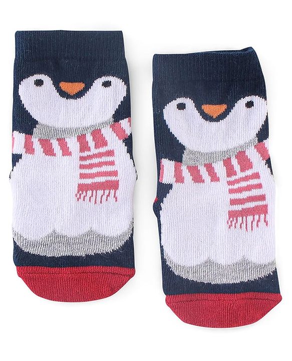 Cutewalk By Babyhug Anti Bacterial Ankle Length Socks Teddy Design Pack Of 3 - Multicolour