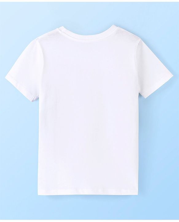 Pine Kids 100% Cotton Half Sleeves T-Shirt Text Print- White