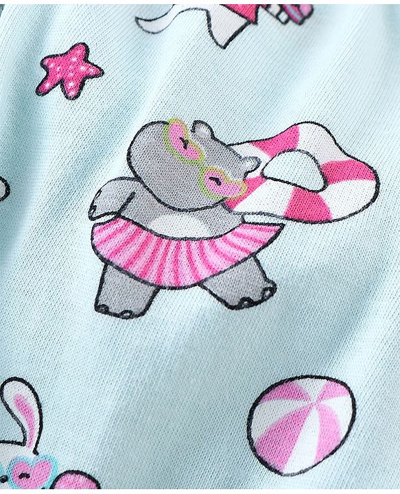 Babyhug 100% Cotton Bloomer Hippo Print Pack of 3 - Pink Blue & Yellow