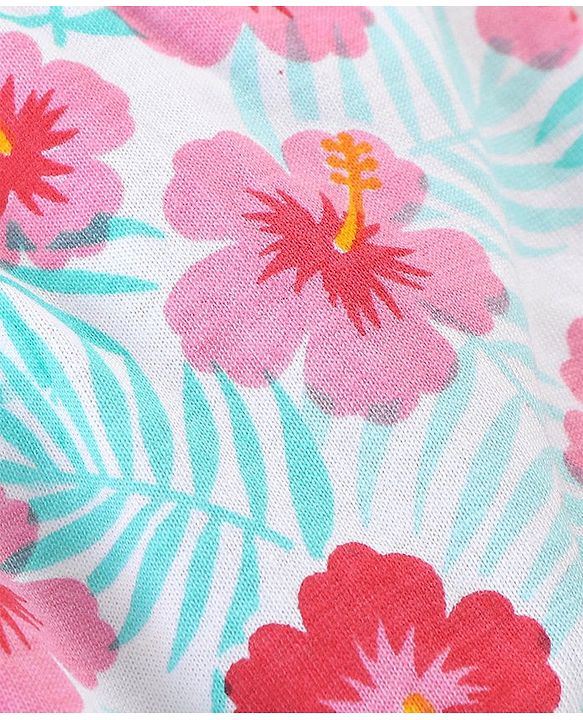 Babyhug Single Jersey Striped & Floral Printed Bloomer Pack of 3 - Blue & Pink