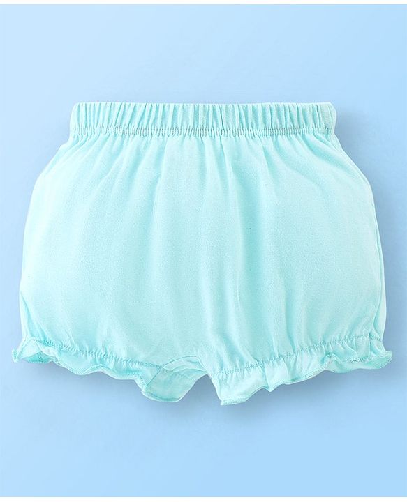 Babyhug Single Jersey Striped & Floral Printed Bloomer Pack of 3 - Blue & Pink