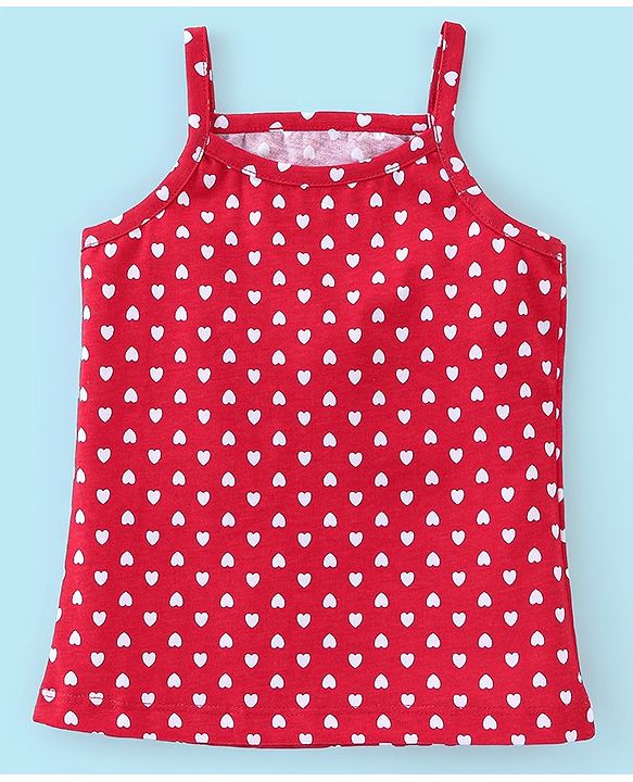 Babyhug 100% Cotton Sleeveless Slips Pack Of 3 - Red White & Blue