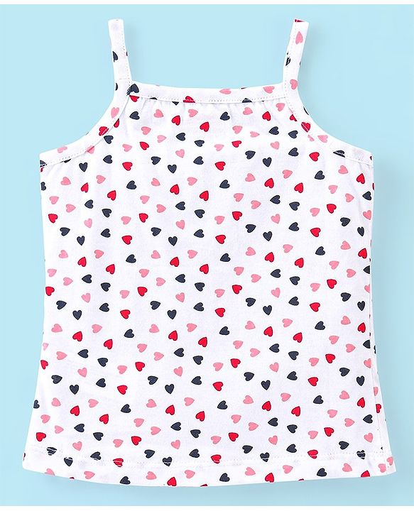 Babyhug 100% Cotton Sleeveless Slips Pack Of 3 - Red White & Blue