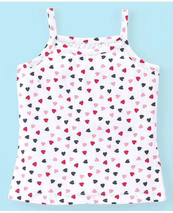 Babyhug 100% Cotton Sleeveless Slips Pack Of 3 - Red White & Blue