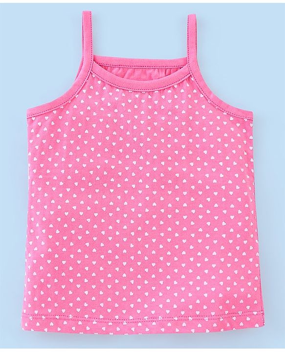 Babyhug 100% Cotton Sleeveless Slips Pack Of 3 - Pink White & Blue