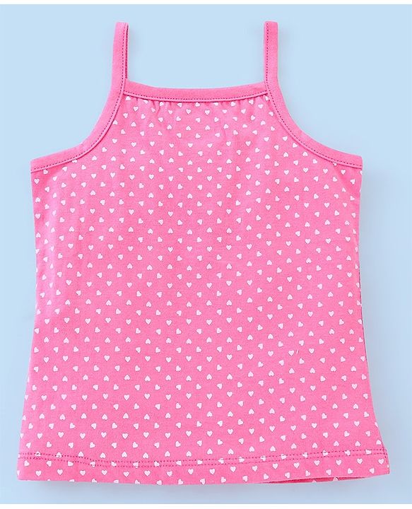 Babyhug 100% Cotton Sleeveless Slips Pack Of 3 - Pink White & Blue