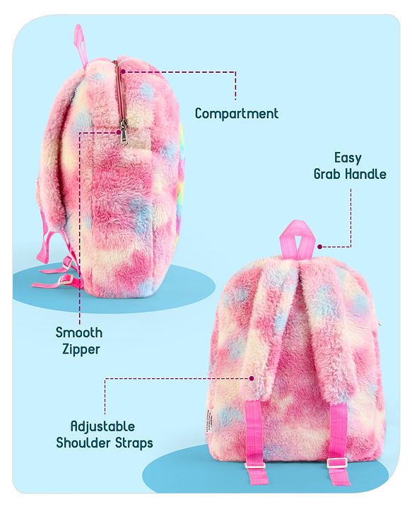 Babyhug Unicorn Soft Fur Bag Height 12.9 Inch (Colour May Vary)