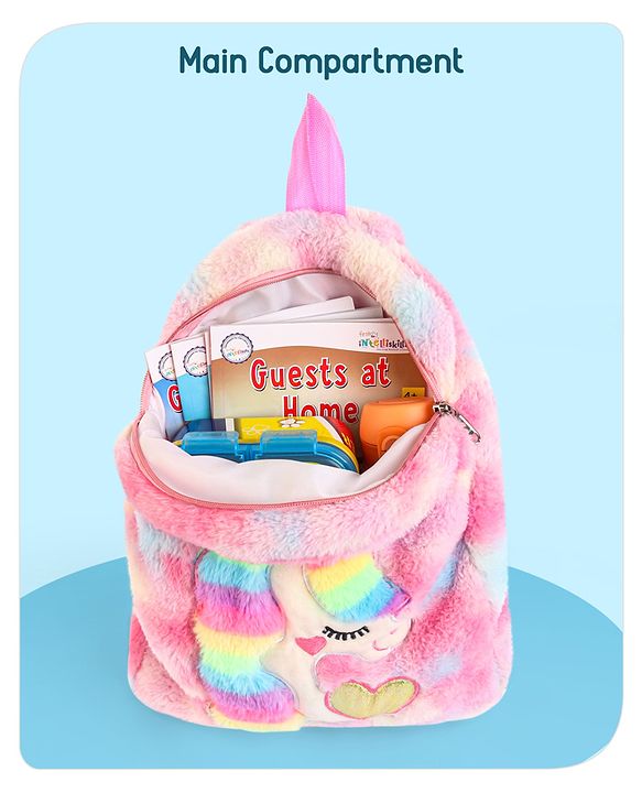Babyhug Unicorn Soft Fur Bag Height 12.9 Inch (Colour May Vary)