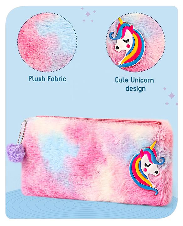 Babyhug Unicorn Pencil Pouch -Multicolor