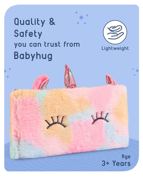 Babyhug Unicorn Applique Fur Pencil Pouch  (Colour & Print May Vary)