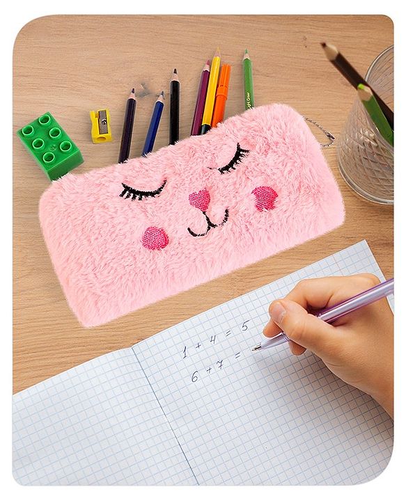 Babyhug Cat Pencil Pouch - Pink