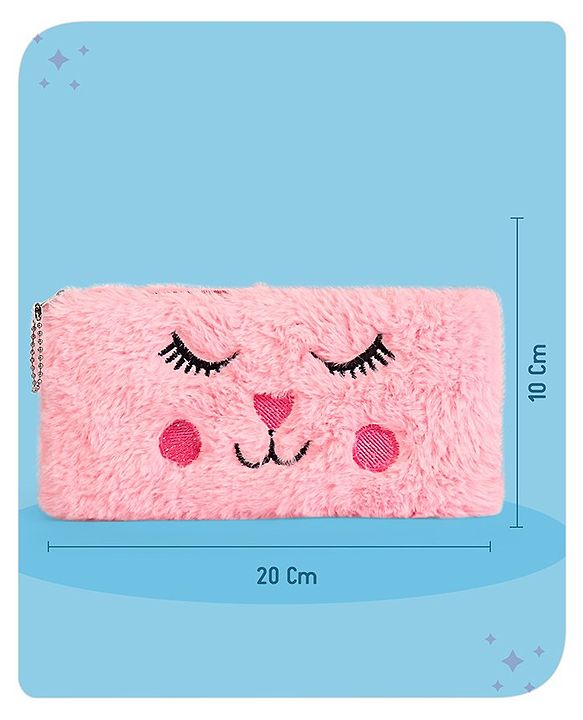 Babyhug Cat Pencil Pouch - Pink