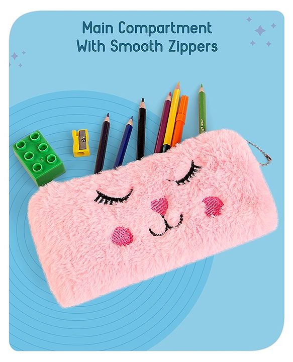 Babyhug Cat Pencil Pouch - Pink