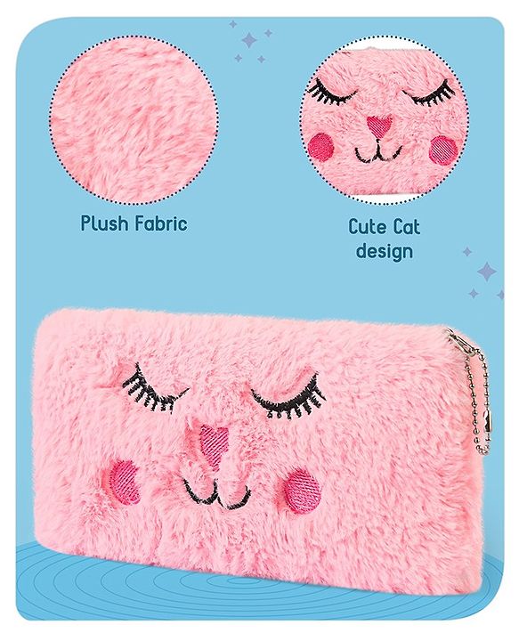 Babyhug Cat Pencil Pouch - Pink