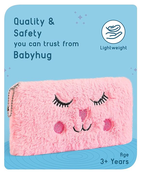 Babyhug Cat Pencil Pouch - Pink
