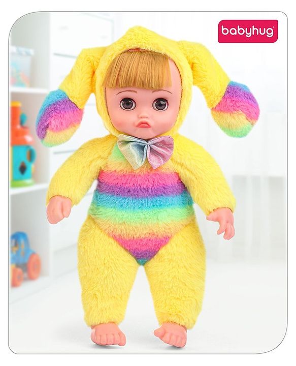 Babyhug Ear Moving Doll with Music - Yellow