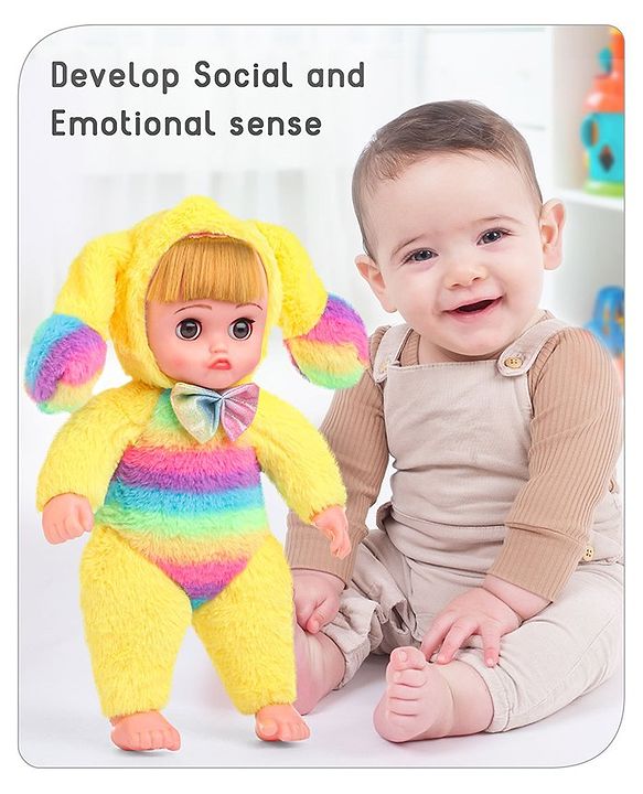 Babyhug Ear Moving Doll with Music - Yellow