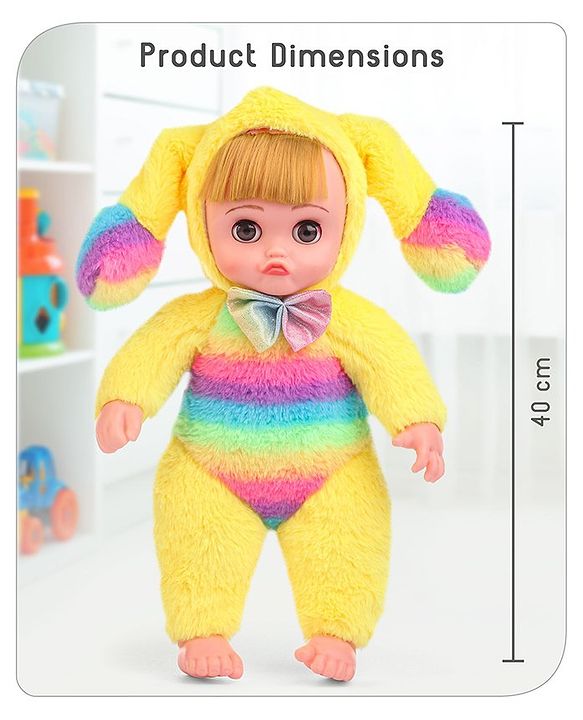 Babyhug Ear Moving Doll with Music - Yellow