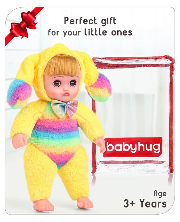 Babyhug Ear Moving Doll with Music - Yellow
