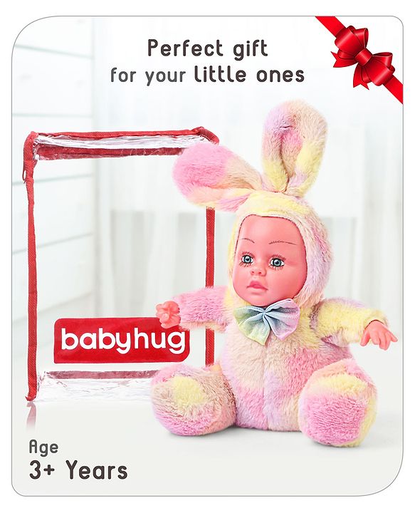 Babyhug Cute Kitten Ear Doll Pink & Yellow - Height 23.5 cm